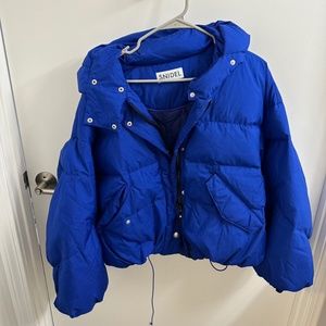 Snidel blue short oversized down jacket puffer